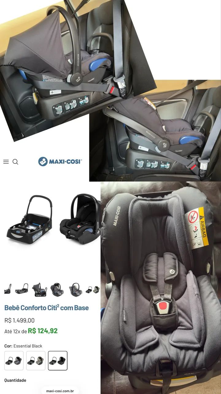 Bebê Conforto Citi2 com Base da Maxi Cisi - Cor Essential Black