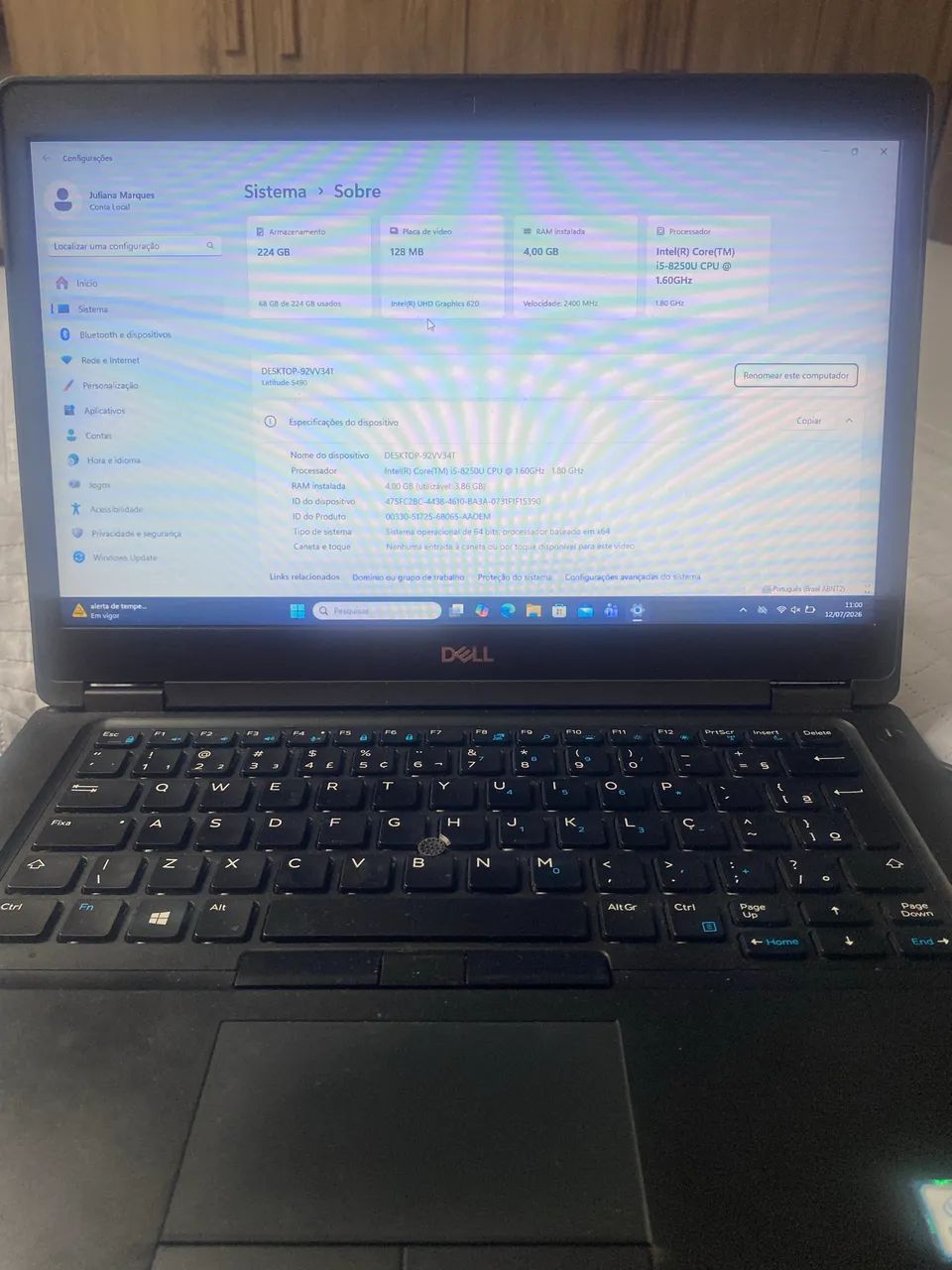 Notebook Dell 5490 Intel Core I5 8ger 4gb 240gb Ssd  - Foto 2