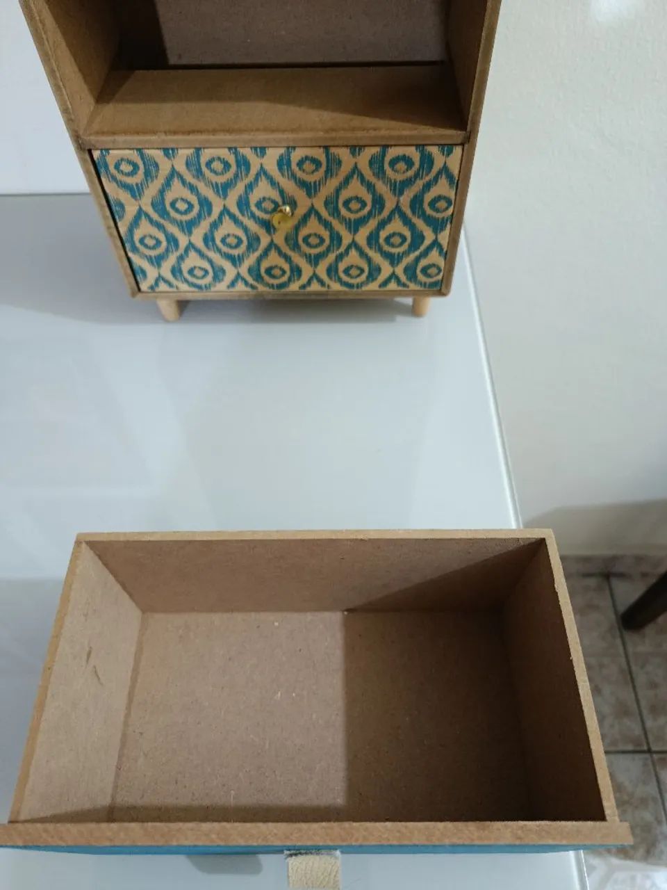 Caixa organizadora retangular 3 gavetas. MDF. Linda! - Foto 3