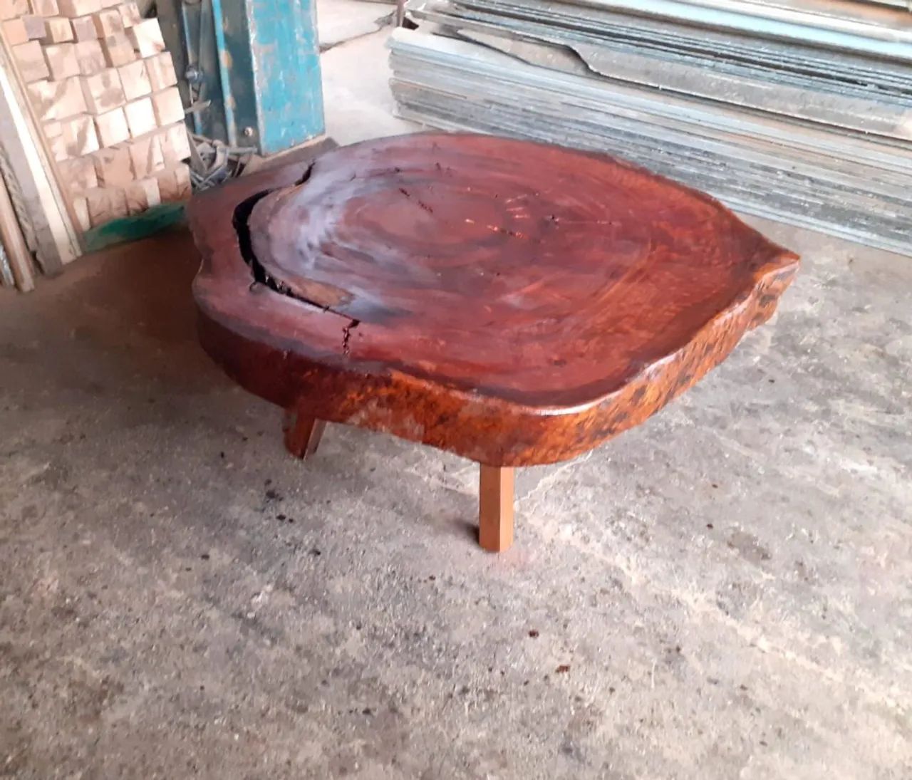 Mesa de centro madeira bolaxa árvore  - Foto 4