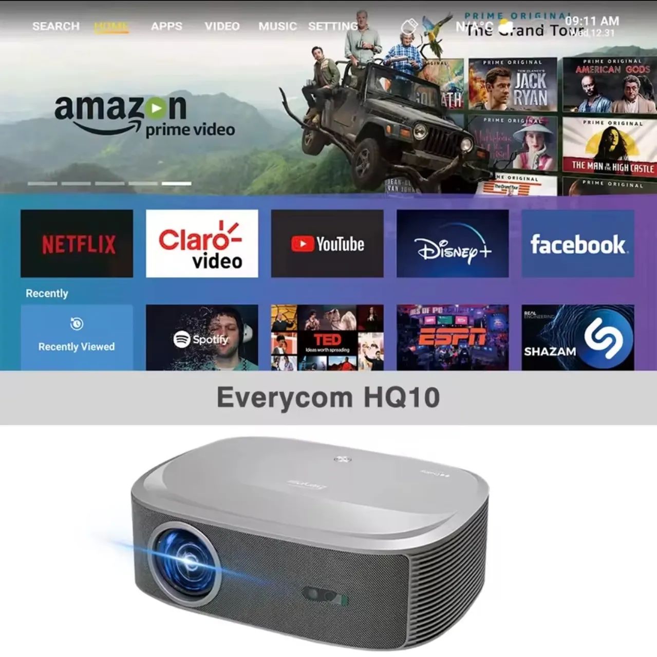 Projetor Everycom HQ10 - Full HD, Android, Wi-Fi - Foto 3