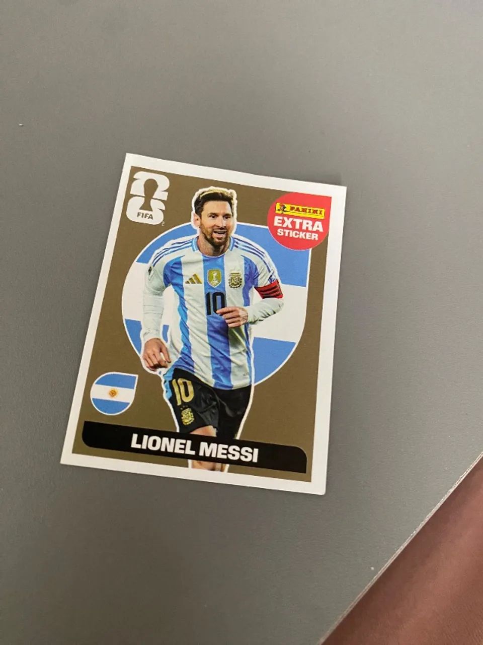 Figurinha Messi Extra Sticker Gold Original  - Foto 2
