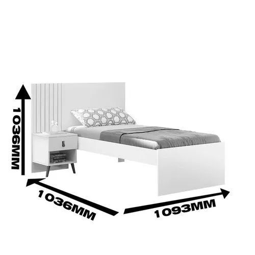 Cama de Solteiro Ripada em MDF e MDP Lady Nature  - Foto 4