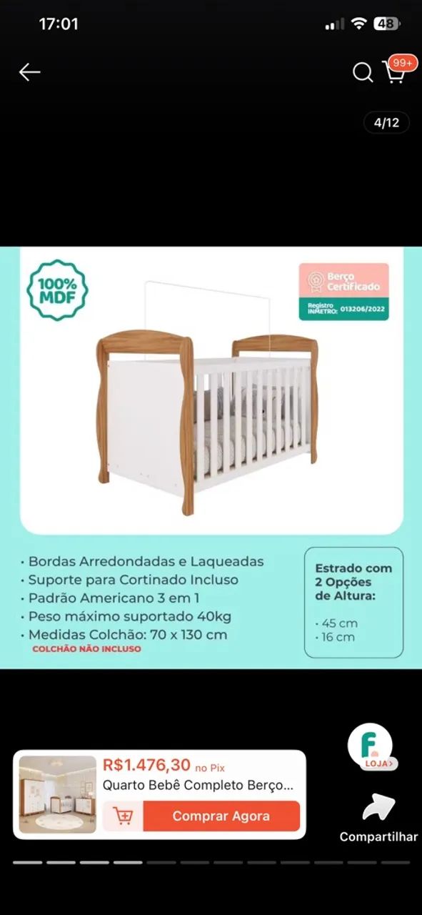BERÇO 3 EM 1 - Foto 2