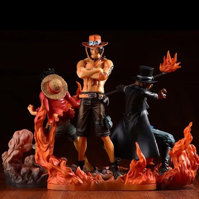 Coleção de Bonecos One Piece Monkey Luffy Portgas Sabo 3pcs - Foto 2