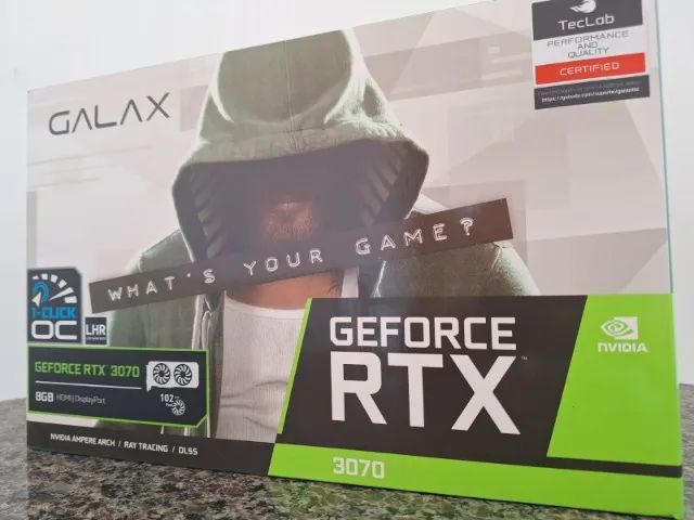 Placa de Vídeo RTX 3070 1-Click OC Galax 8GB GDDR6