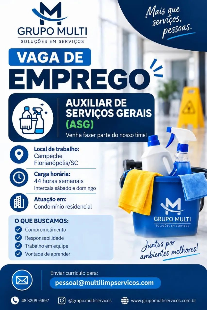 AUXILIAR DE SERVIÇO GERAIS 44HS