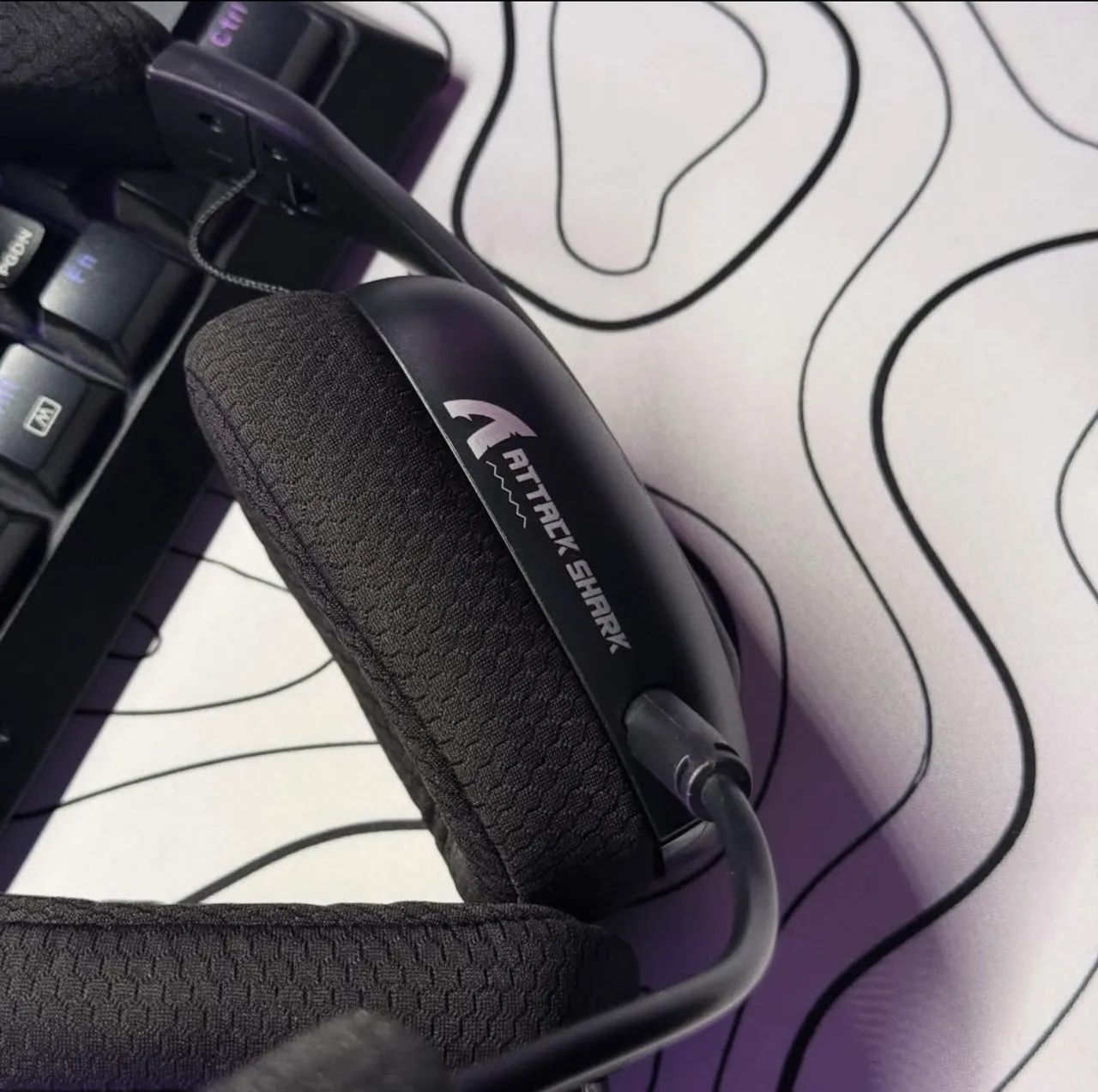 HEADSET GAMER ATTACK SHARK L80 PRO TRI-MODE SEM FIO BLUETOOTH E CABO DRIVER 40MM - Foto 5
