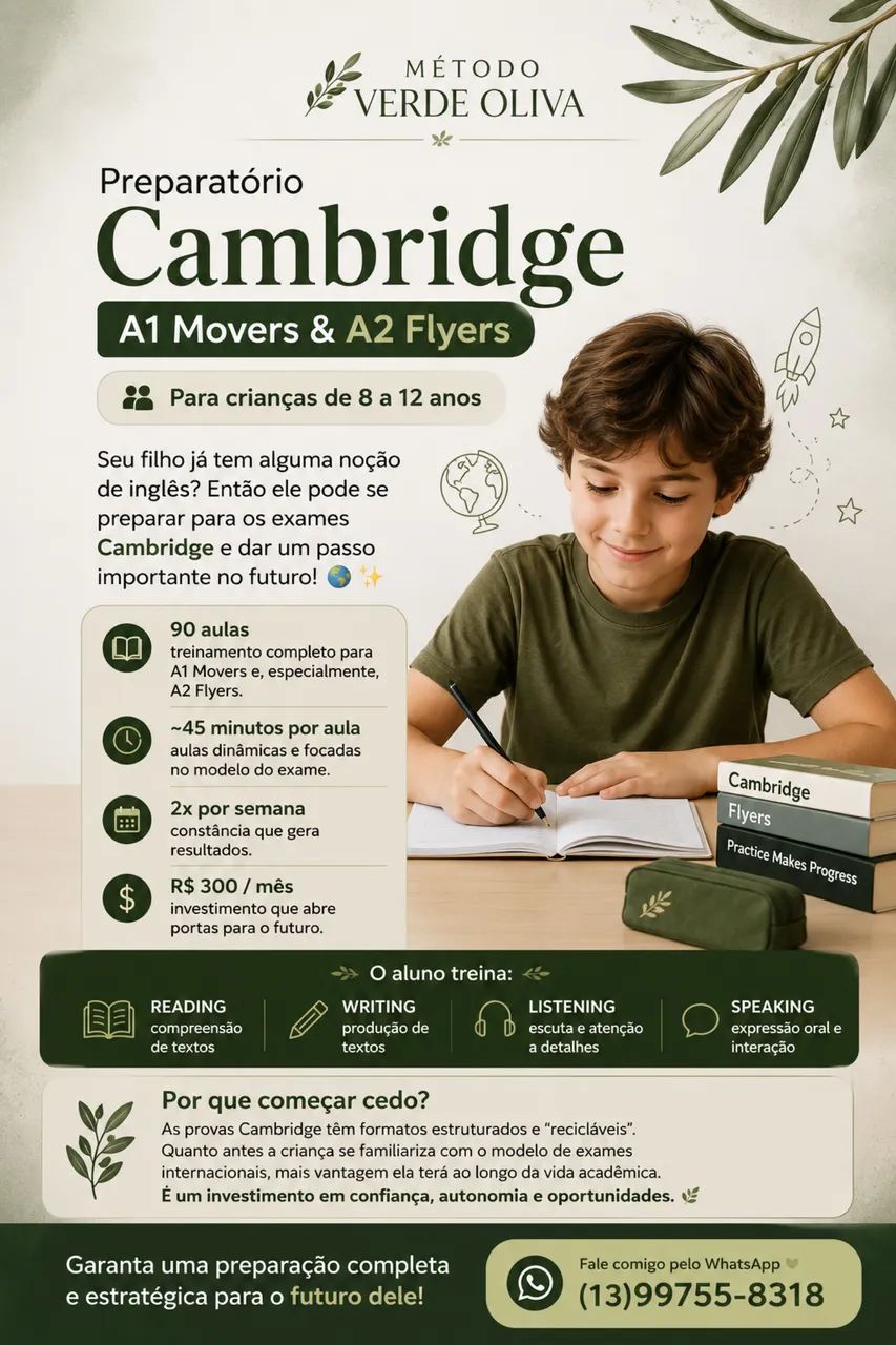 Preparatório Cambridge A1 Movers & A2 Flyers (Inglês para crianças)
