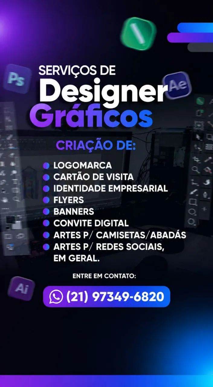 Serviços de Designer Gráfico e Social Media