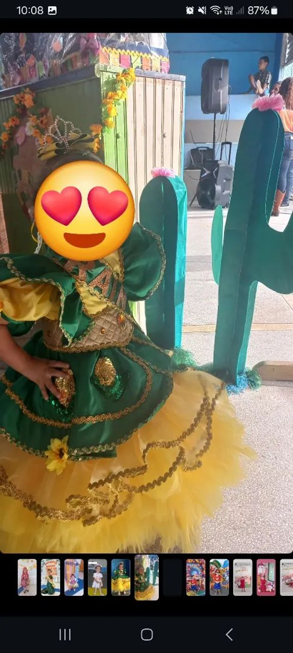 Vestido infantil Rainha do milho
