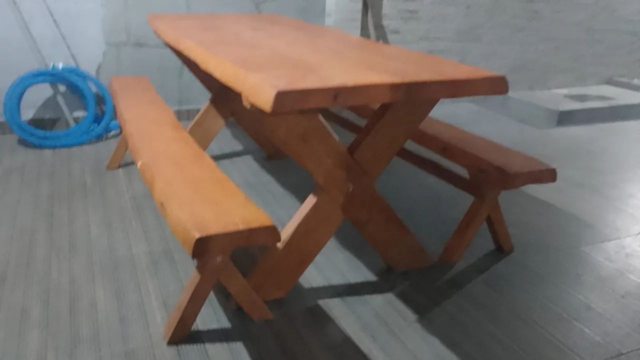 Mesa Rústica Maciça IVERNIZADA  - Foto 2