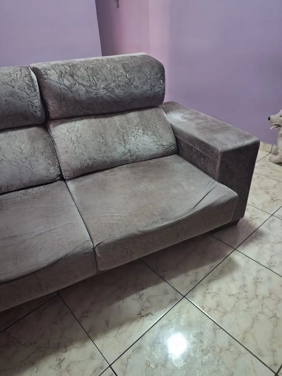Sofá retrátil - Cinza claro (USADO) - Foto 4