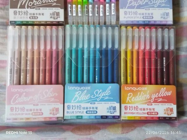 LOTE 01 - Languo Gel Pens - canetas de gel acrílicas 0,6mm - 9 conjuntos - 81 cores - Foto 4