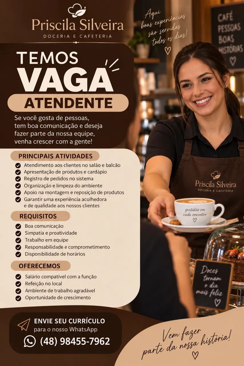Vaga Atendente de Cafeteria 