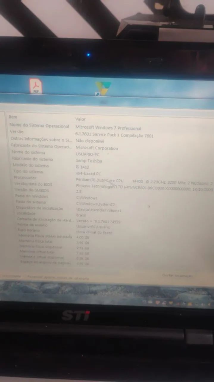 Notebook STI Semp Toshiba IS 1412- Funcionando - Foto 2
