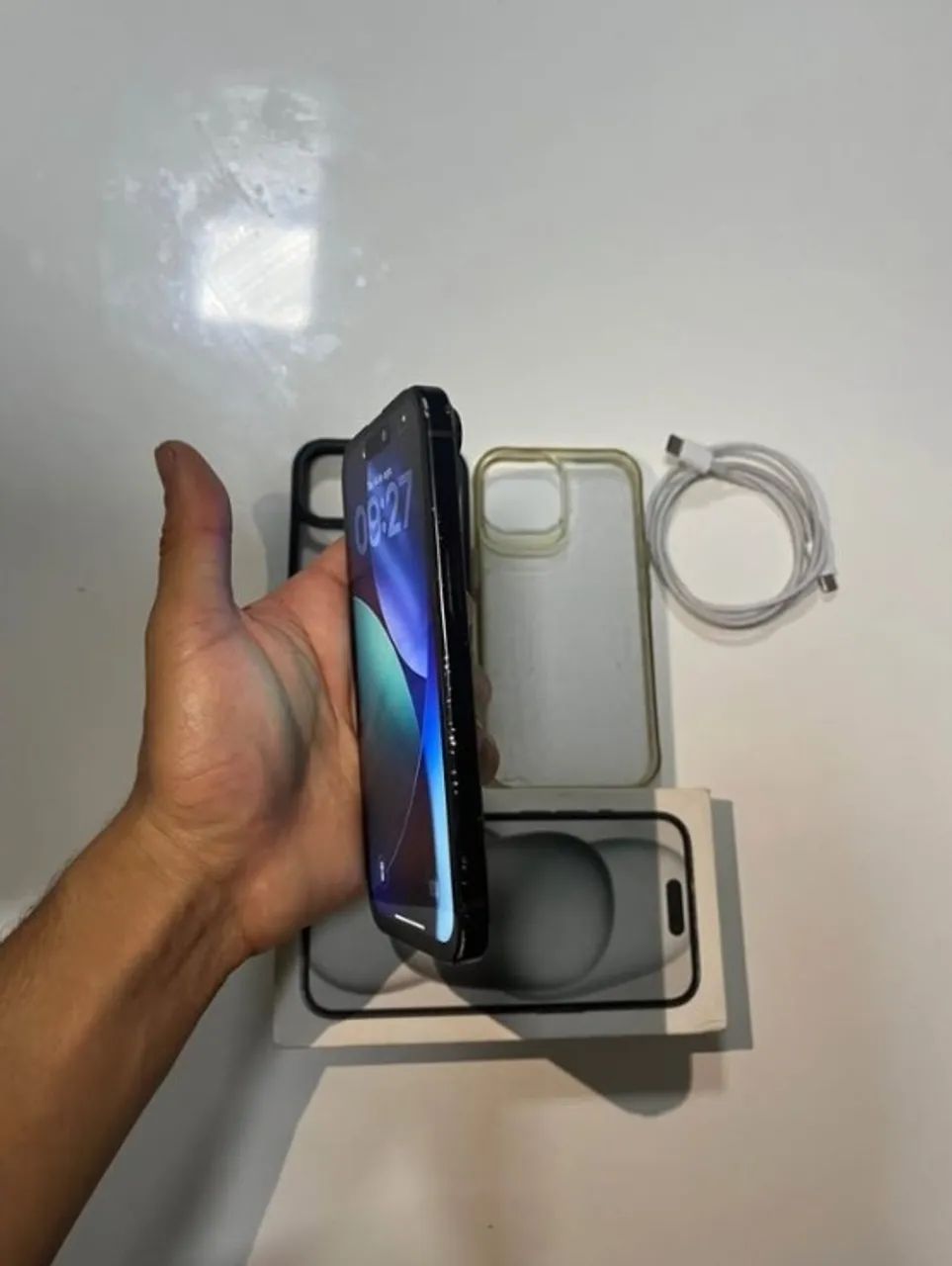 iPhone 15 Preto Completo | 2 Capinhas + Cabo + Caixa Original - Foto 4