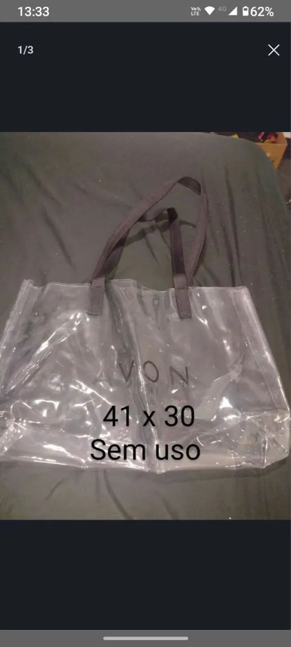 Bolsa de praia transparente da Avon  - Foto 3
