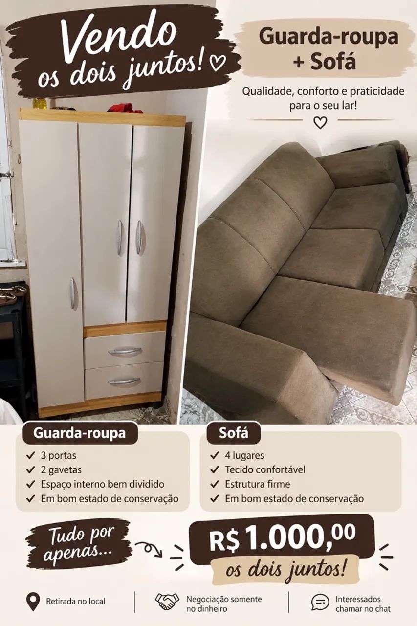 Sofá e guarda roupa 