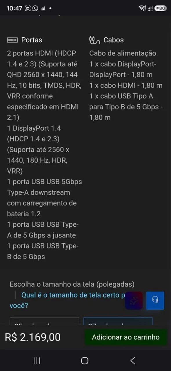 Monitor game alienware 27