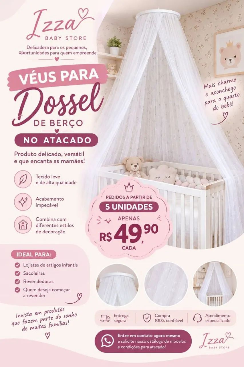 Atacado de Véus para Dossel de Berço 