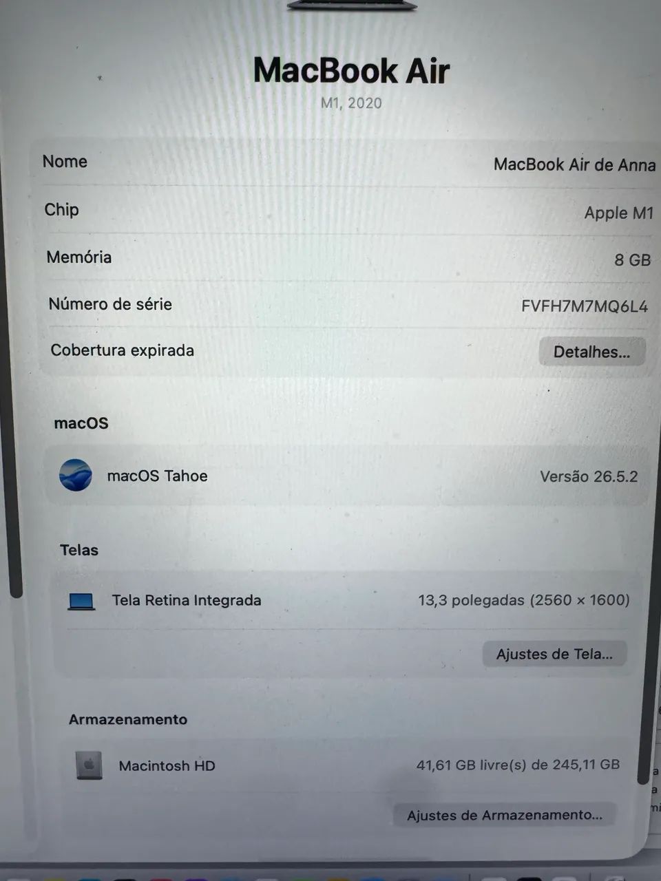 MacBook Air M1 8GB 256GB - Foto 4