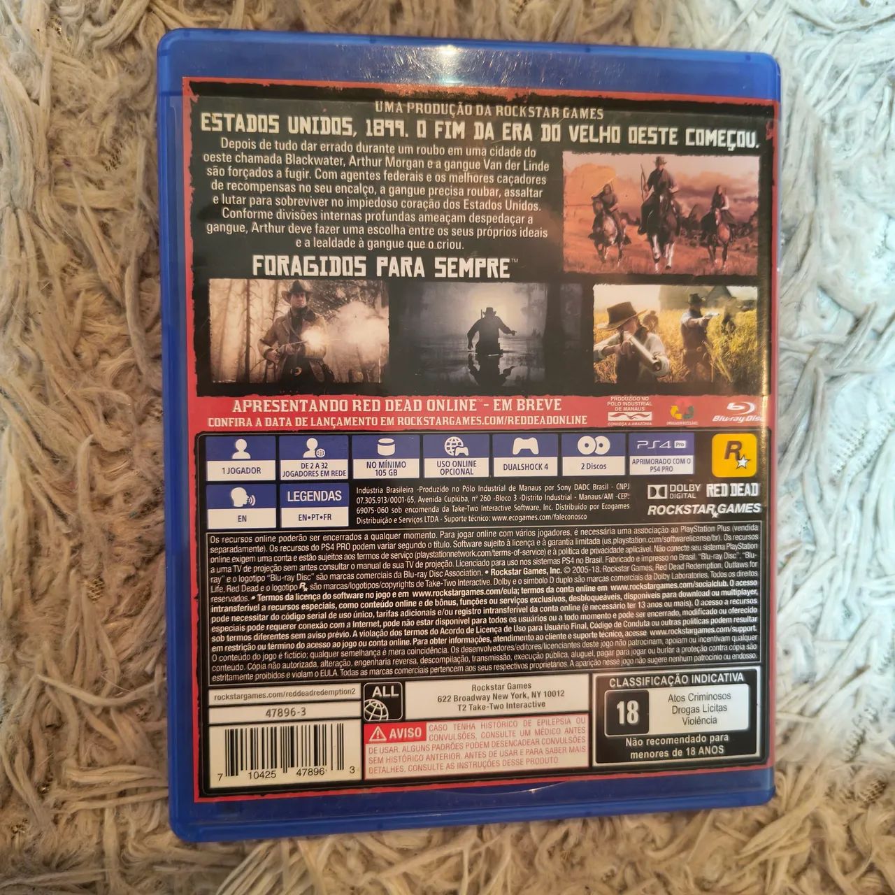 Red dead redemption 2 ps4 com mapa 2 discos - envio olxpay - Foto 2