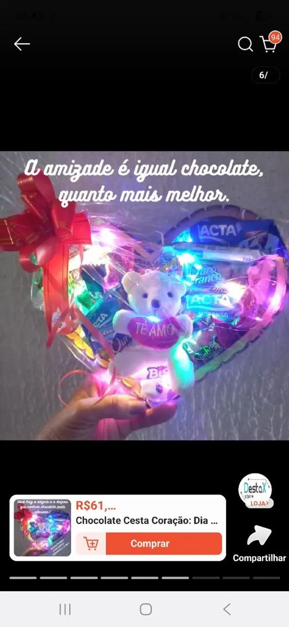 Cesta Presente Pisca-pisca Ursinho - Foto 3