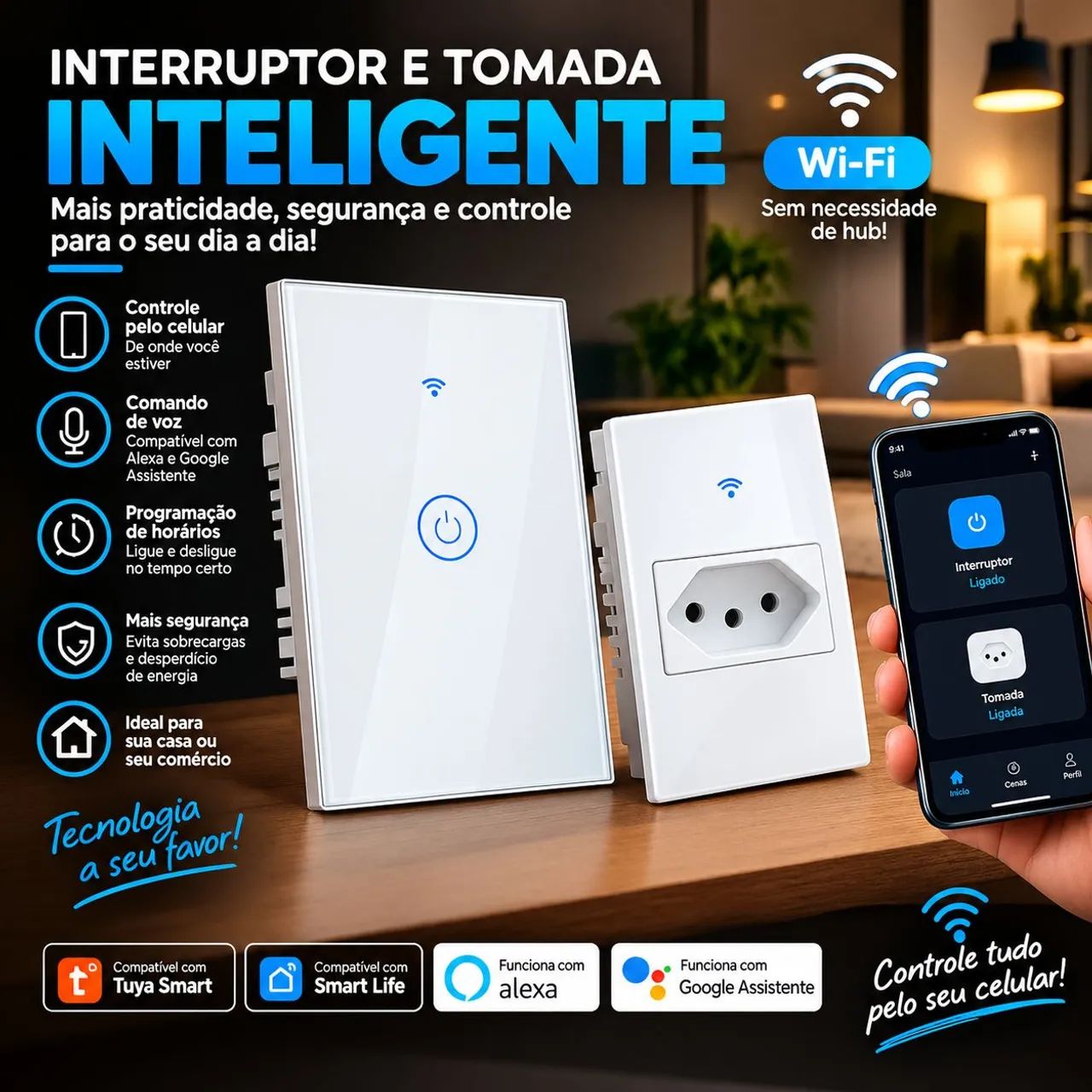Interruptor e tomadas inteligente qualidade e preço bom