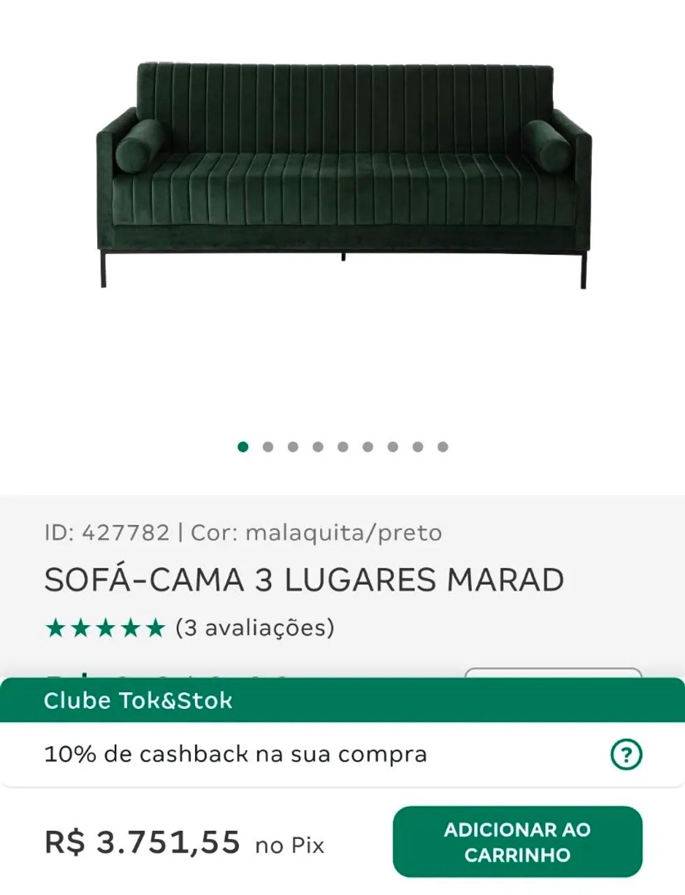 Sofá Cama 3 lugares modelo Tok-Stok - Foto 5