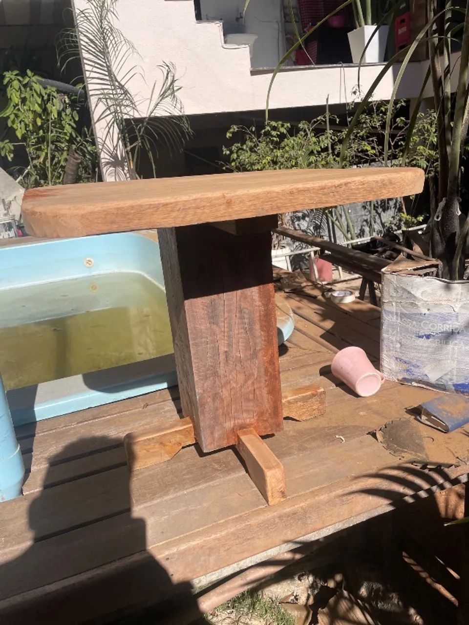 mesa rustica de centro de peroba rosa
