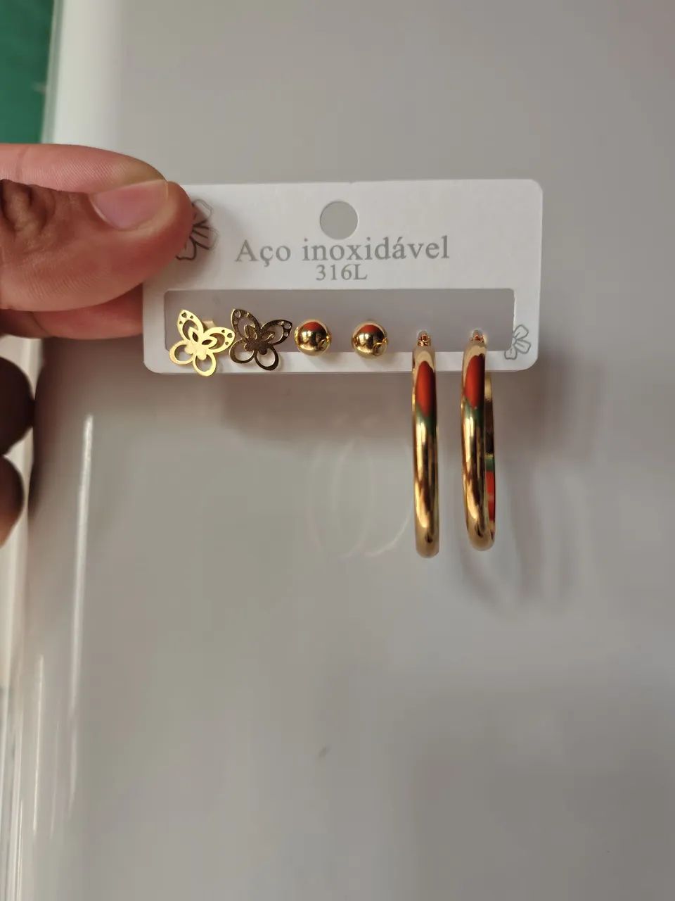 Brincos de aço inoxidável  - Foto 4