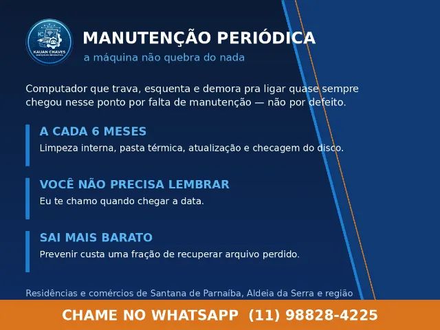 Técnico de Informática a Domicílio - Manutenção, Limpeza e Formatação de PC e Notebook - Foto 3