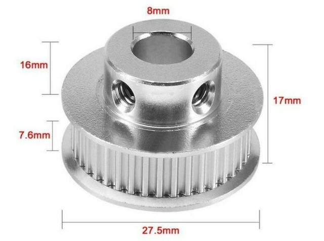 COD-CP304 Polia Gt2 36 Dentes Furo 8mm Arduino Automação Robotica