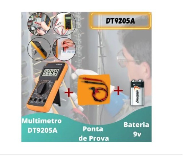 Multímetro Digital Amperímetro Capacimetro o Sonoro Dt-9205a Multimetro de Bancada  - Foto 3
