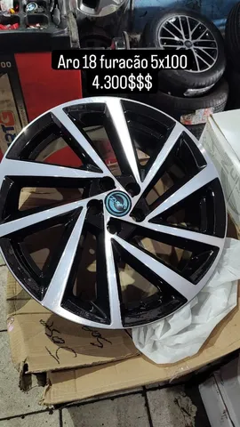 Aro 18 furacão 5x100 modelo r servem em 10 x sem juros<br>