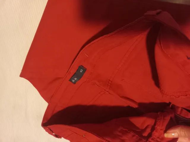 Calça jeans vermelha 40 - Foto 4