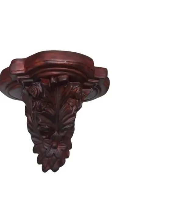 Oratório peanha cor madeira suporte para imagem ou santo ou vaso antigo - Foto 2