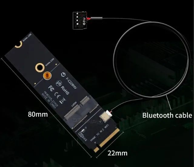 Adaptador NGFF M.2 A + E para NVMe PCI Express SSD Arduino Automação COD-AM551  - Foto 3