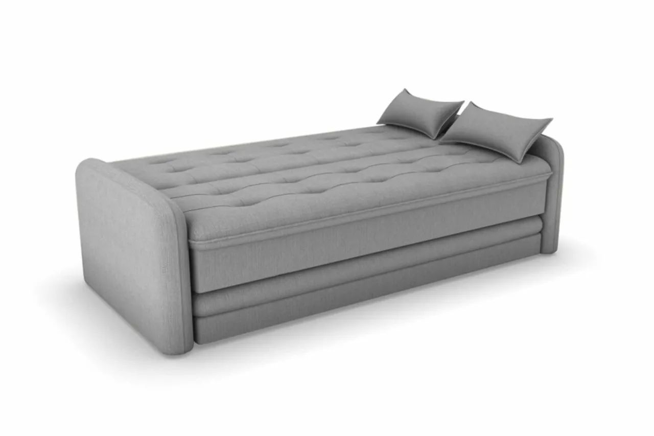 Sofa Cama 200cm Linho Cinza Alta Performance r54  - Foto 4
