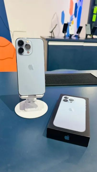 iPhone 13 Pro Semi-Novo 128GB Azul Saúde de Bateria 88% Sem Marcas