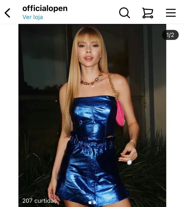 Saia mini metalizada