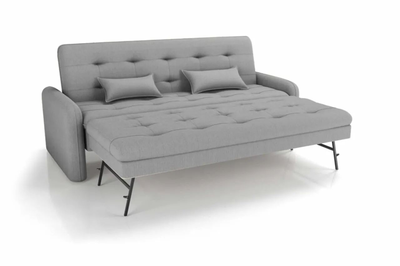 Sofa Cama 200cm Linho Cinza Alta Performance r54  - Foto 3