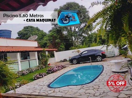 CA- Piscina 5,80 Metros Oval + Casa de Maquinas completa !