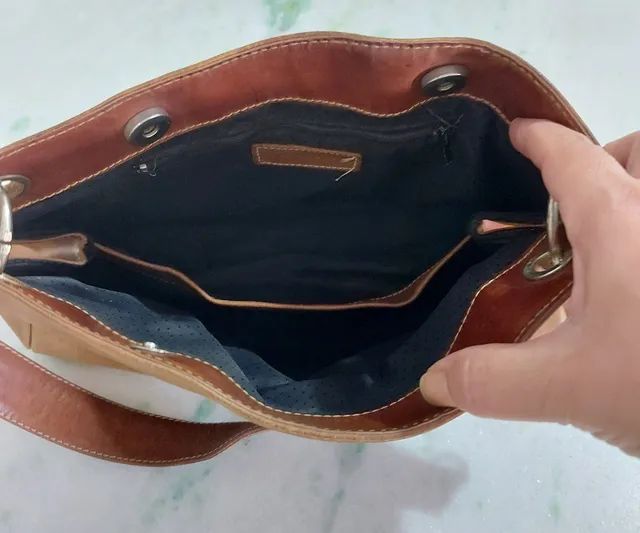 Bolsa em couro legítimo - pouco uso - Foto 5