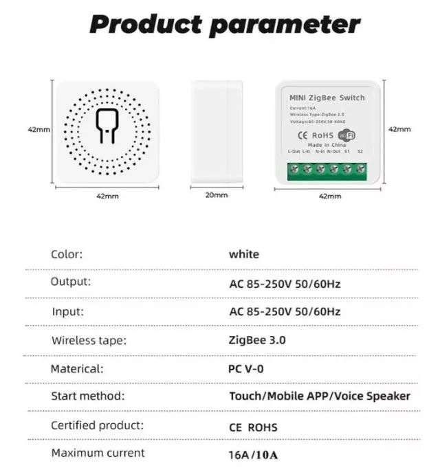 Smart Switch Tuya Mini 16a Interruptor Zigbee - Google/alexa Casa inteligente COD-AM539  - Foto 6