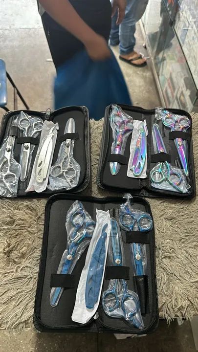 Kit tesoura tesoura profissional 5 em 1 - Foto 4