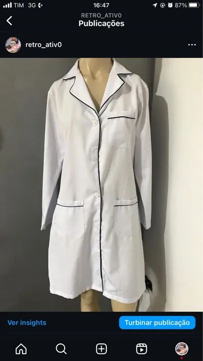 Jaleco / avental profissional da saúde 
