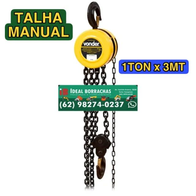 Talha manual 1 tonelada x 3 metros - Vonder