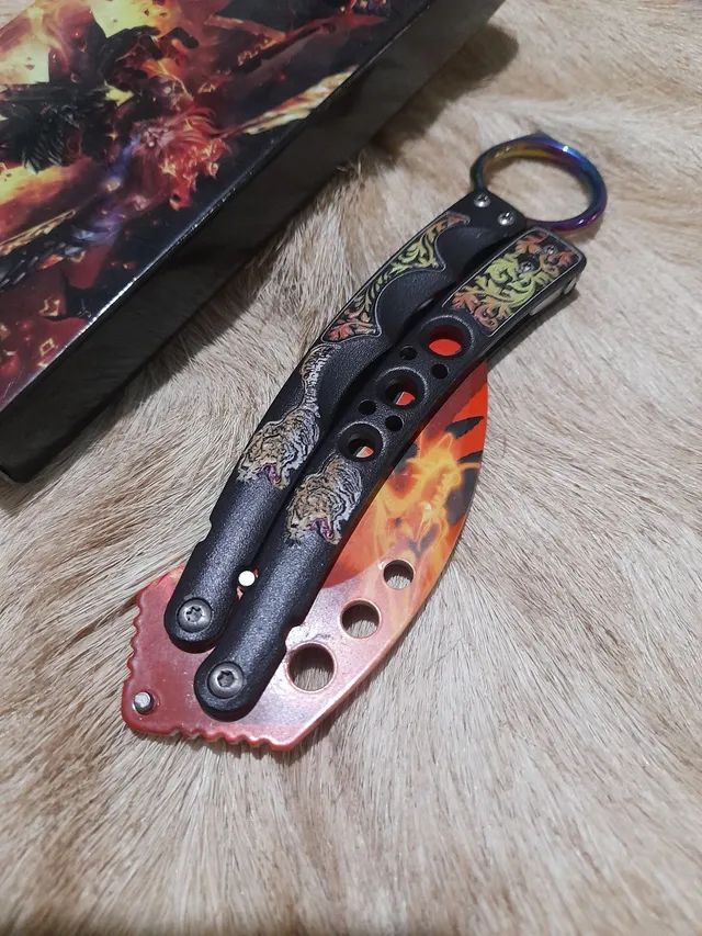 Canivete Karambit Butterfly CS GO Dragon Fire - Hobbies e coleções ...